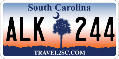 SC license plate ALK244