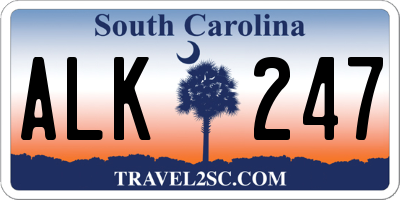 SC license plate ALK247