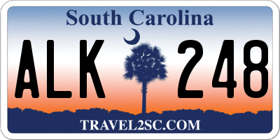 SC license plate ALK248