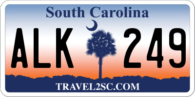 SC license plate ALK249