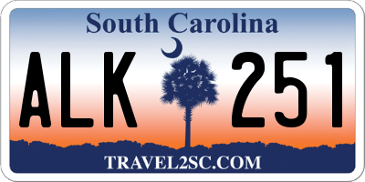 SC license plate ALK251