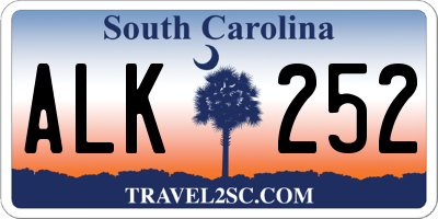 SC license plate ALK252