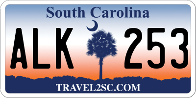 SC license plate ALK253