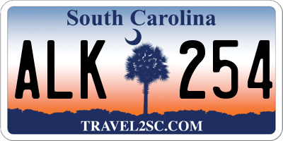 SC license plate ALK254