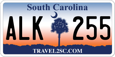 SC license plate ALK255