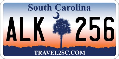 SC license plate ALK256