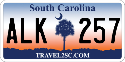 SC license plate ALK257