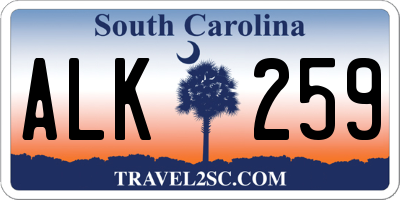 SC license plate ALK259