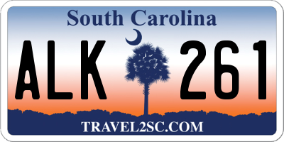 SC license plate ALK261