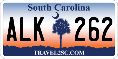 SC license plate ALK262