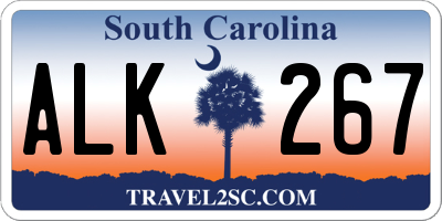 SC license plate ALK267