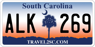 SC license plate ALK269