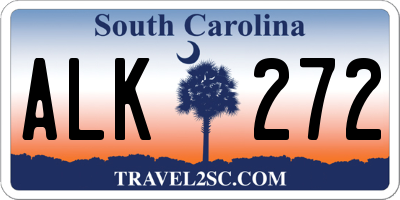 SC license plate ALK272