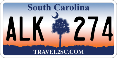 SC license plate ALK274