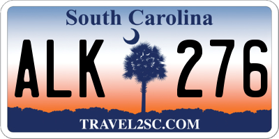 SC license plate ALK276