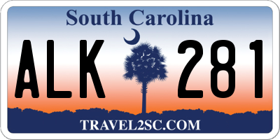 SC license plate ALK281