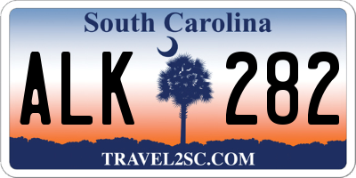 SC license plate ALK282