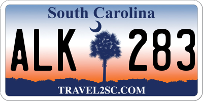 SC license plate ALK283