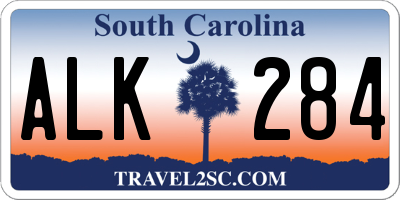 SC license plate ALK284