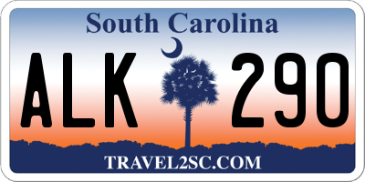 SC license plate ALK290
