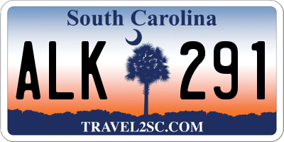 SC license plate ALK291