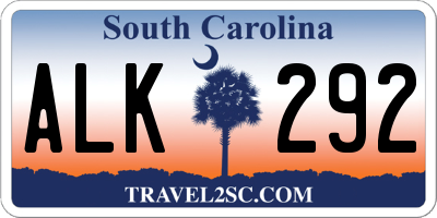 SC license plate ALK292
