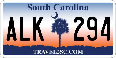 SC license plate ALK294