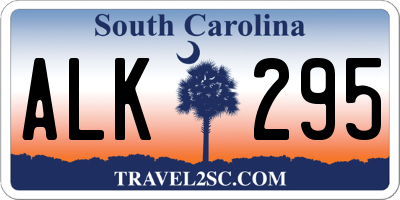 SC license plate ALK295