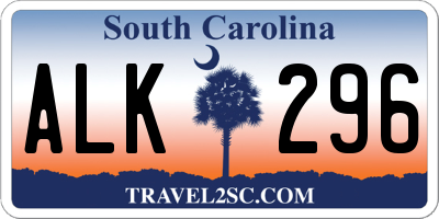 SC license plate ALK296