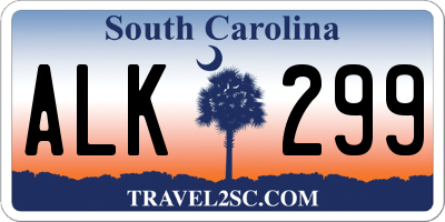 SC license plate ALK299