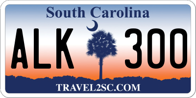 SC license plate ALK300