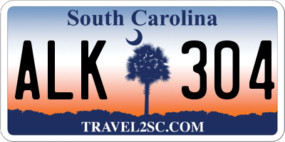 SC license plate ALK304
