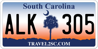 SC license plate ALK305