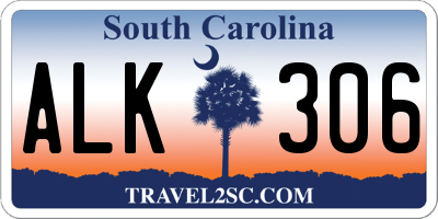 SC license plate ALK306