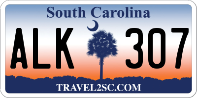SC license plate ALK307