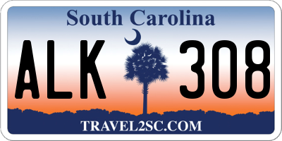SC license plate ALK308