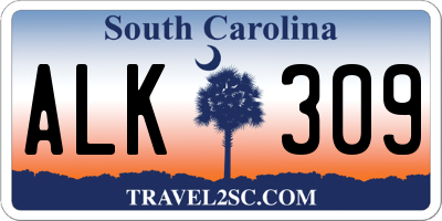 SC license plate ALK309