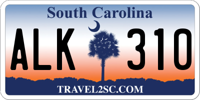 SC license plate ALK310