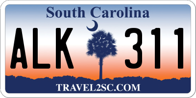 SC license plate ALK311