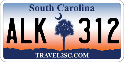 SC license plate ALK312