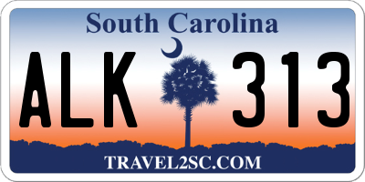 SC license plate ALK313