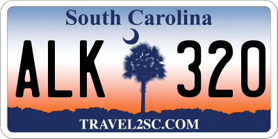 SC license plate ALK320
