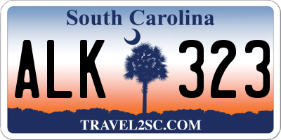 SC license plate ALK323