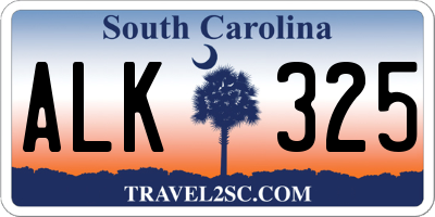 SC license plate ALK325