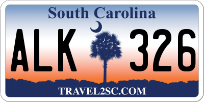 SC license plate ALK326