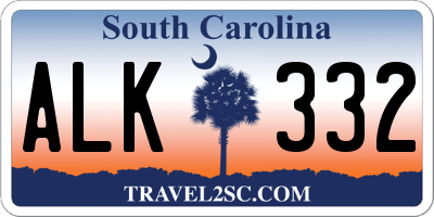 SC license plate ALK332