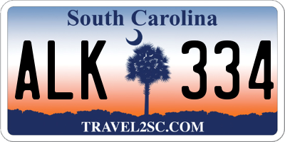 SC license plate ALK334