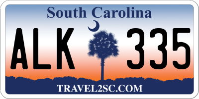 SC license plate ALK335