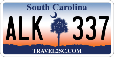 SC license plate ALK337