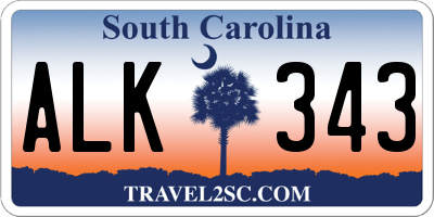 SC license plate ALK343